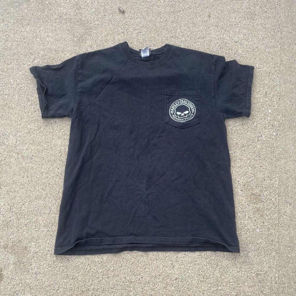 Harley‑Davidson Graphic Tee Men’s Medium Black Short Sleeve Pocket Shirt